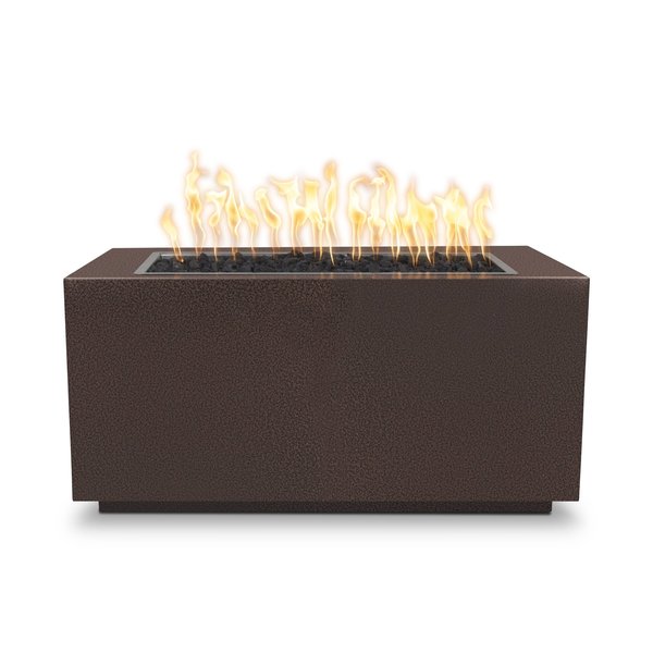 The Outdoor Plus 48 Rectangular Pismo Fire Pit, Powder Coated Metal, Copper Vein, Play Electronic Ignition, Liq. Propane OPT-R4824PCREKIT-CPV-LP